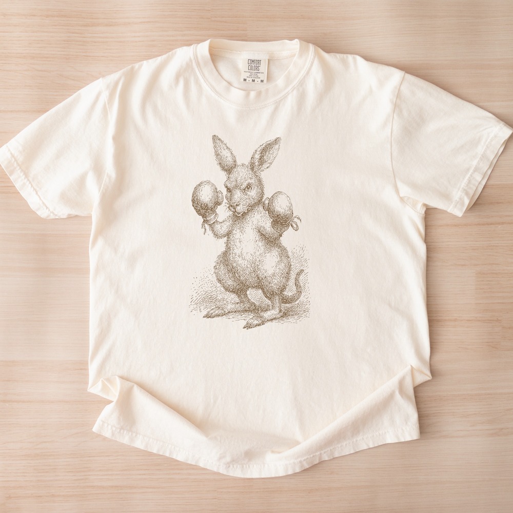 Boxing Rabbit Retro Animal Shirt - Picture 2 of 6
